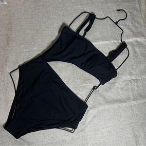 Black Cutout One Piece Swimsuit